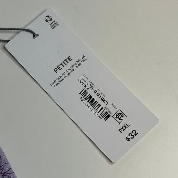 NWT Liz Claiborne Lilac Floral V-Neck Short Sleeve Tee Womens Petite Size PXXL - Picture 7 of 10